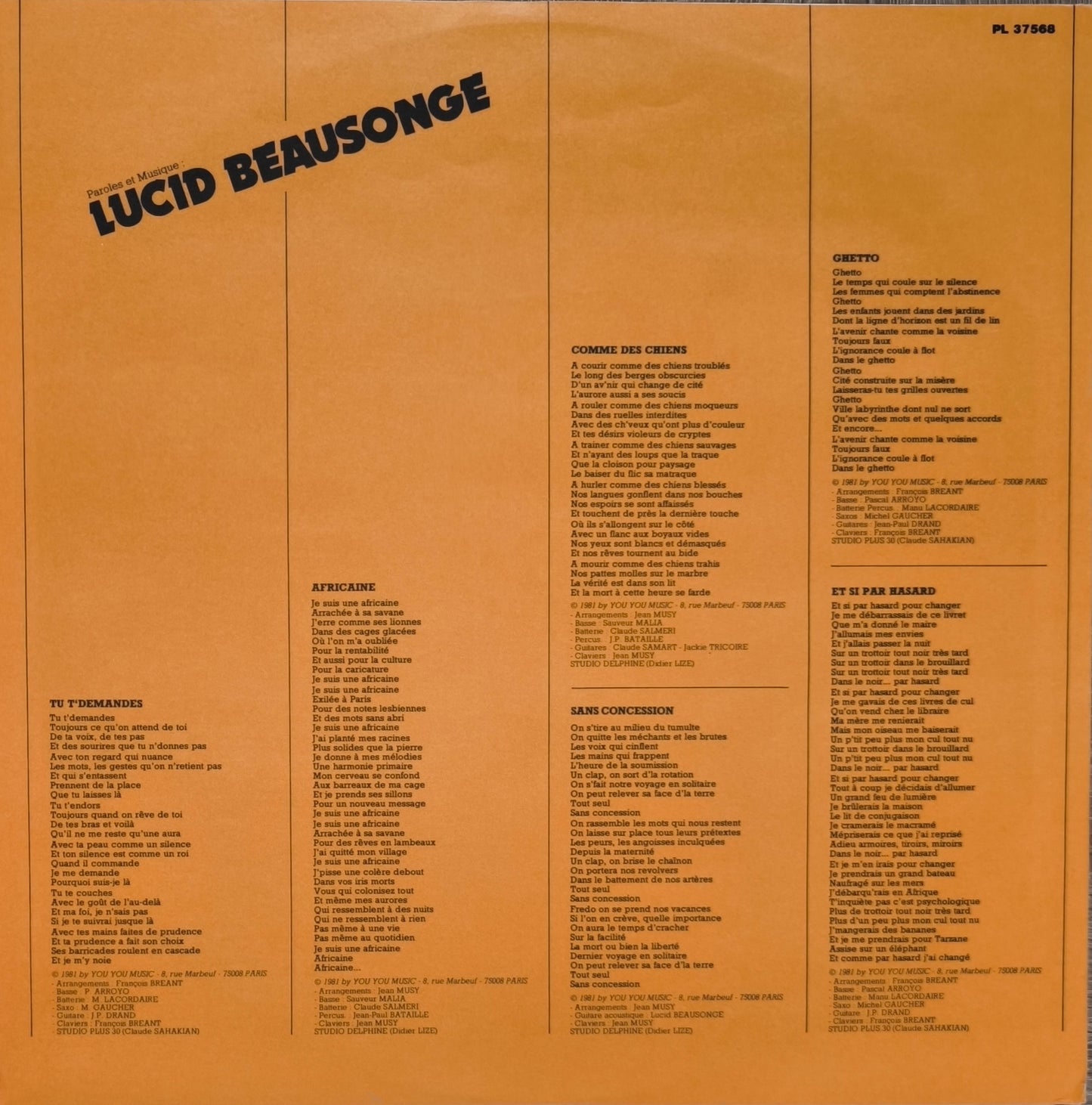 LUCID BEAUSONGE - Africaine