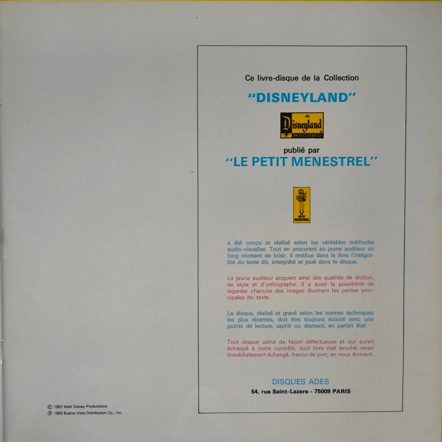 BERNARD GIRAUDEAU - Blanche Neige Et Les 7 Nains