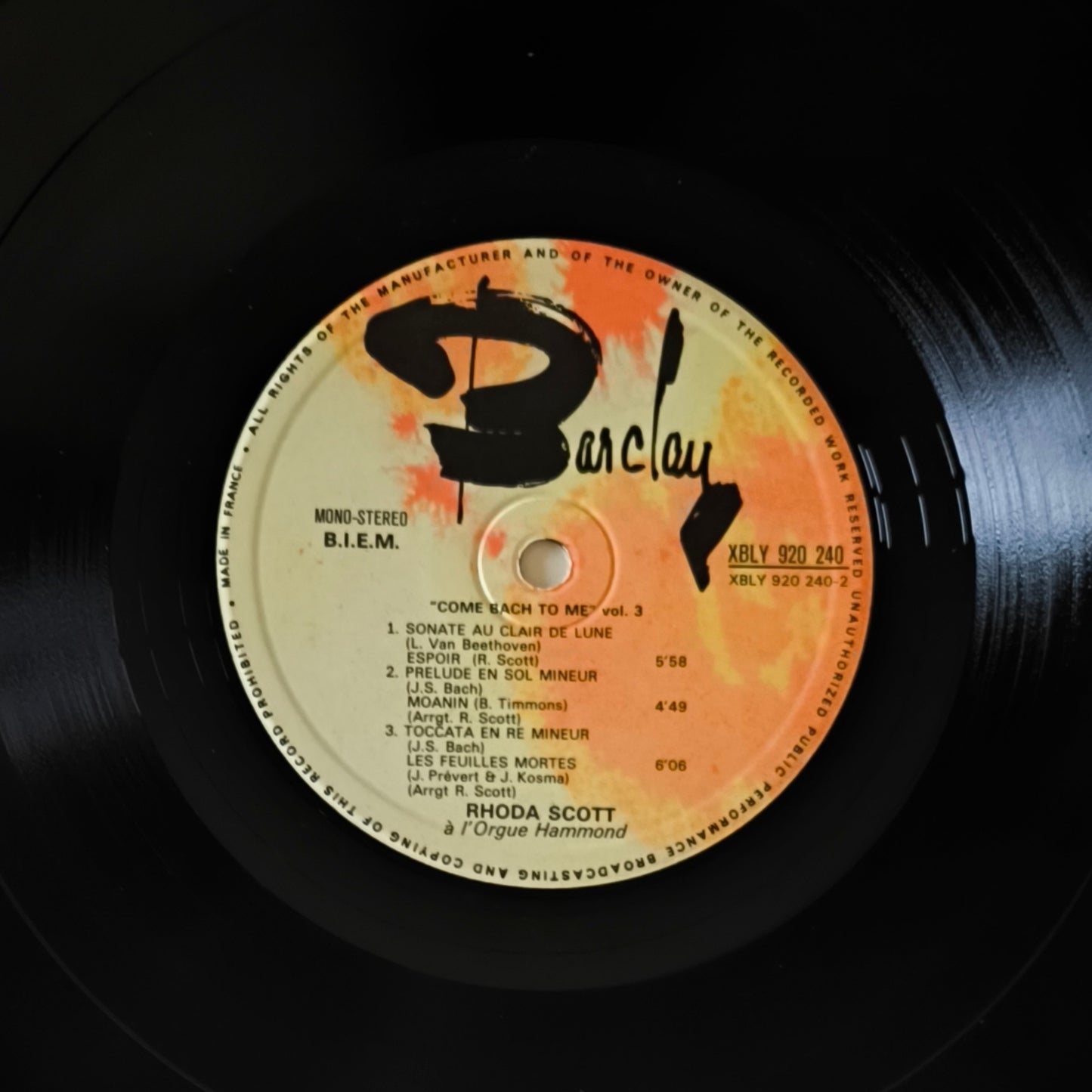 RHODA SCOTT - A L'Orgue Hammond Vol. 3 Come Bach To Me