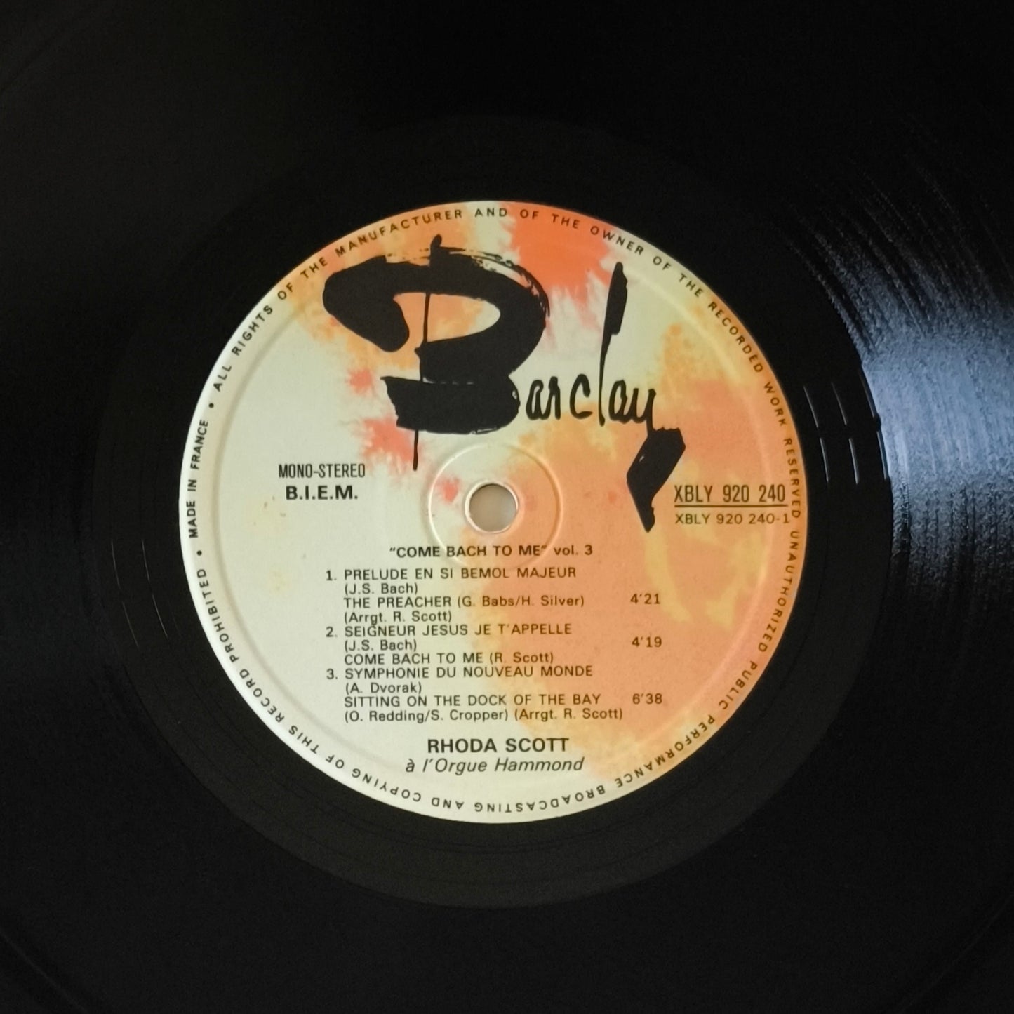 RHODA SCOTT - A L'Orgue Hammond Vol. 3 Come Bach To Me