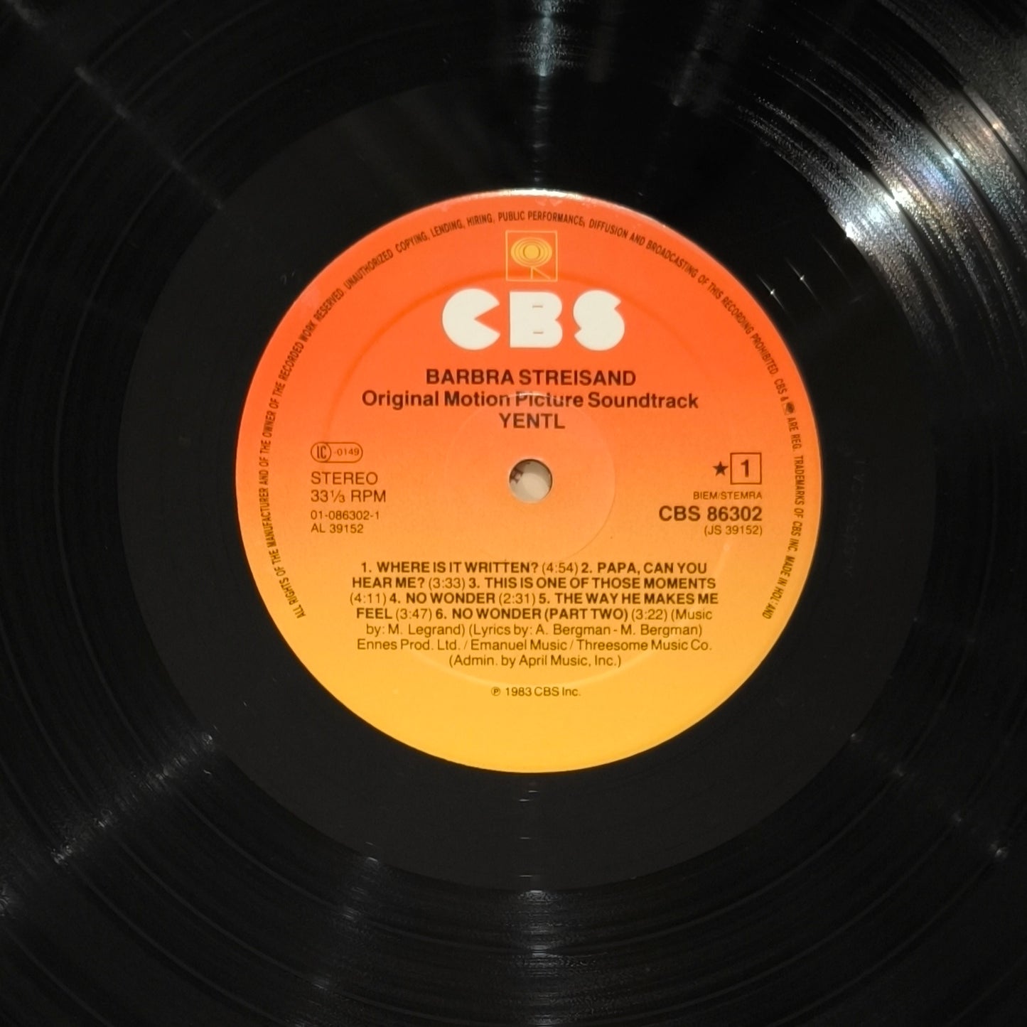 BARBRA STREISAND - Yentl - Original Motion Picture Soundtrack