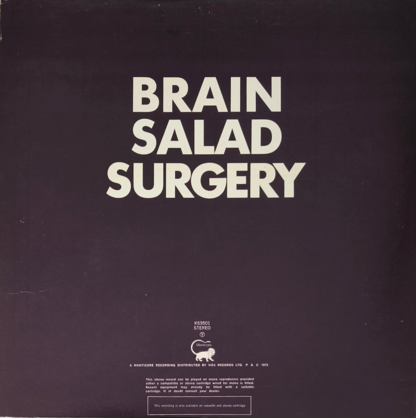 EMERSON, LAKE & PALMER - Brain Salad Surgery