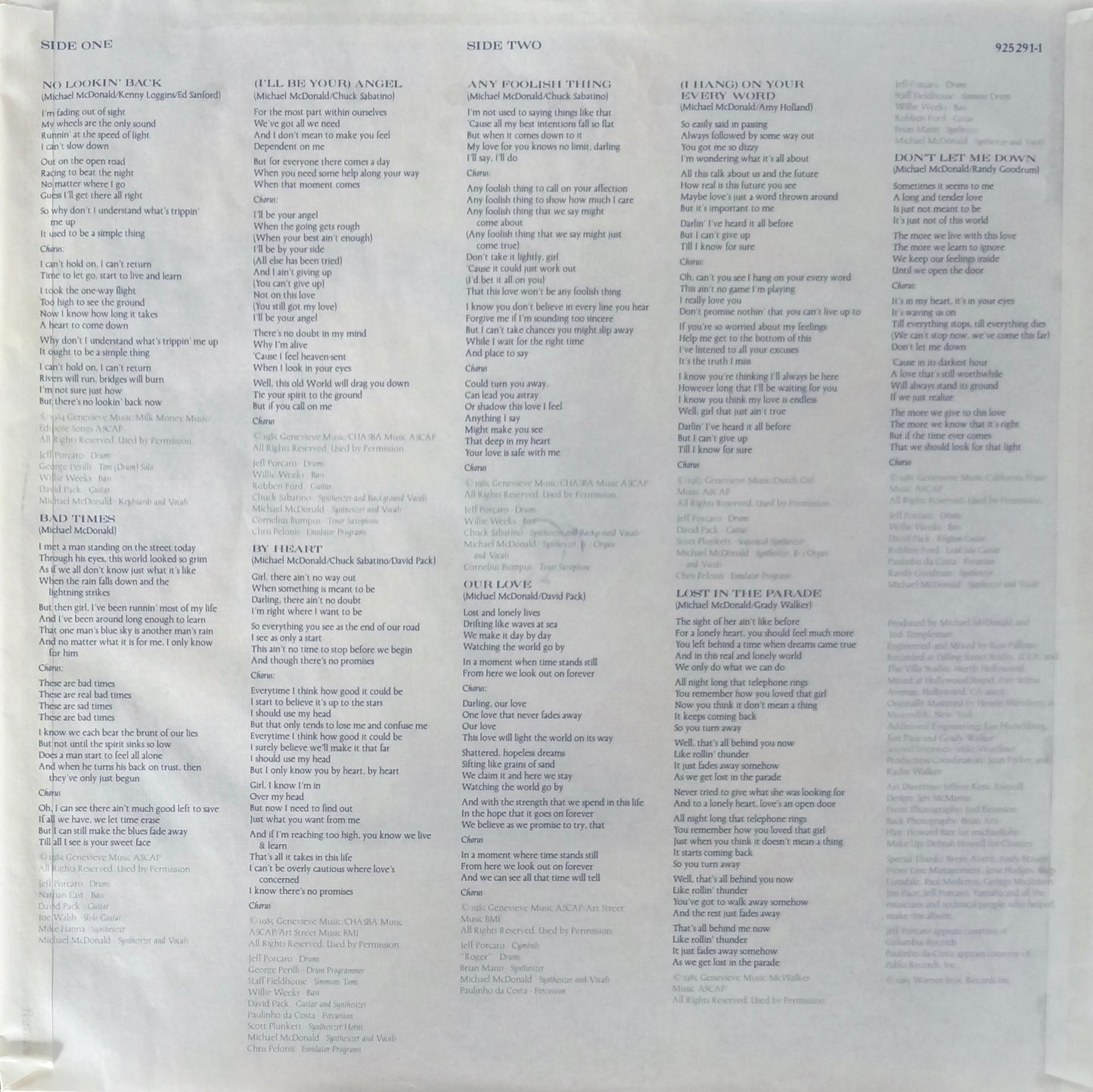 MICHAEL McDONALD - No Lookin' Back