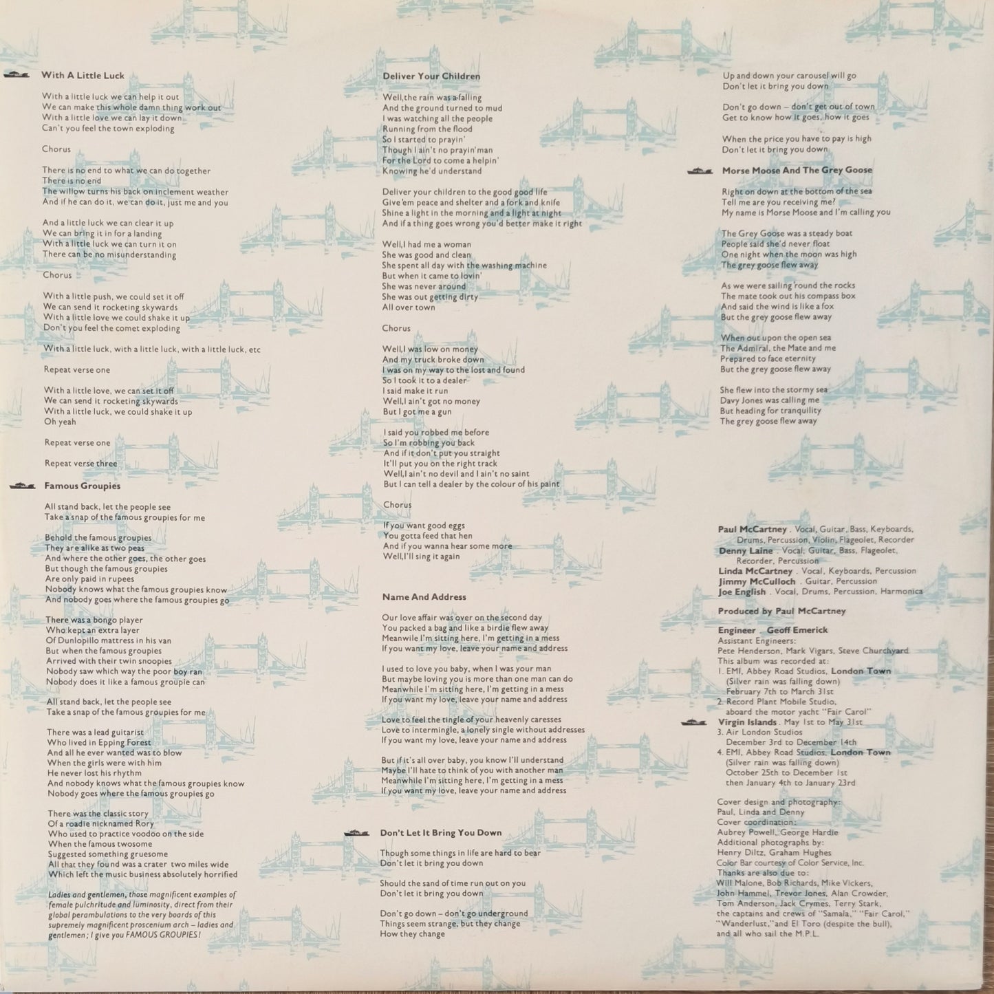 WINGS - London Town