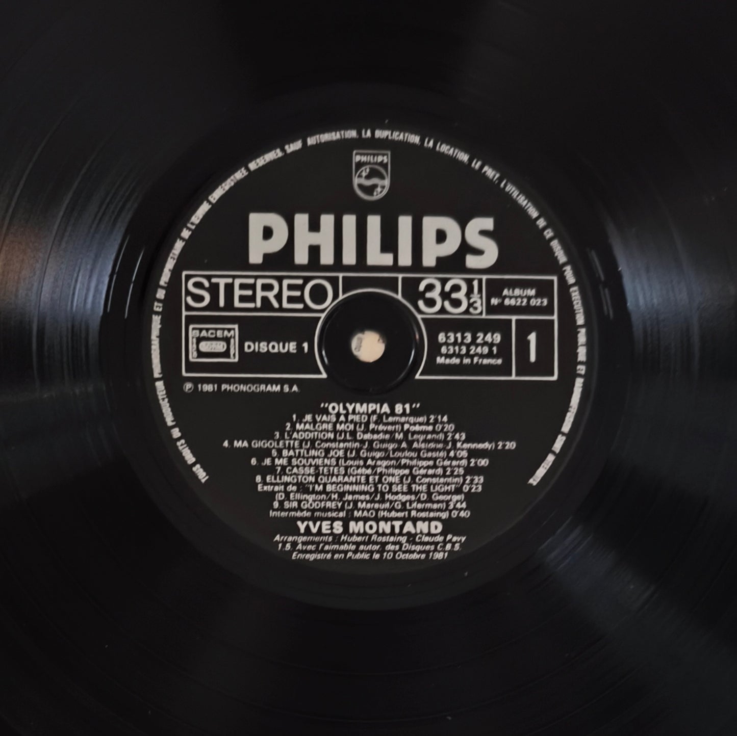 YVES MONTAND - Olympia "81"