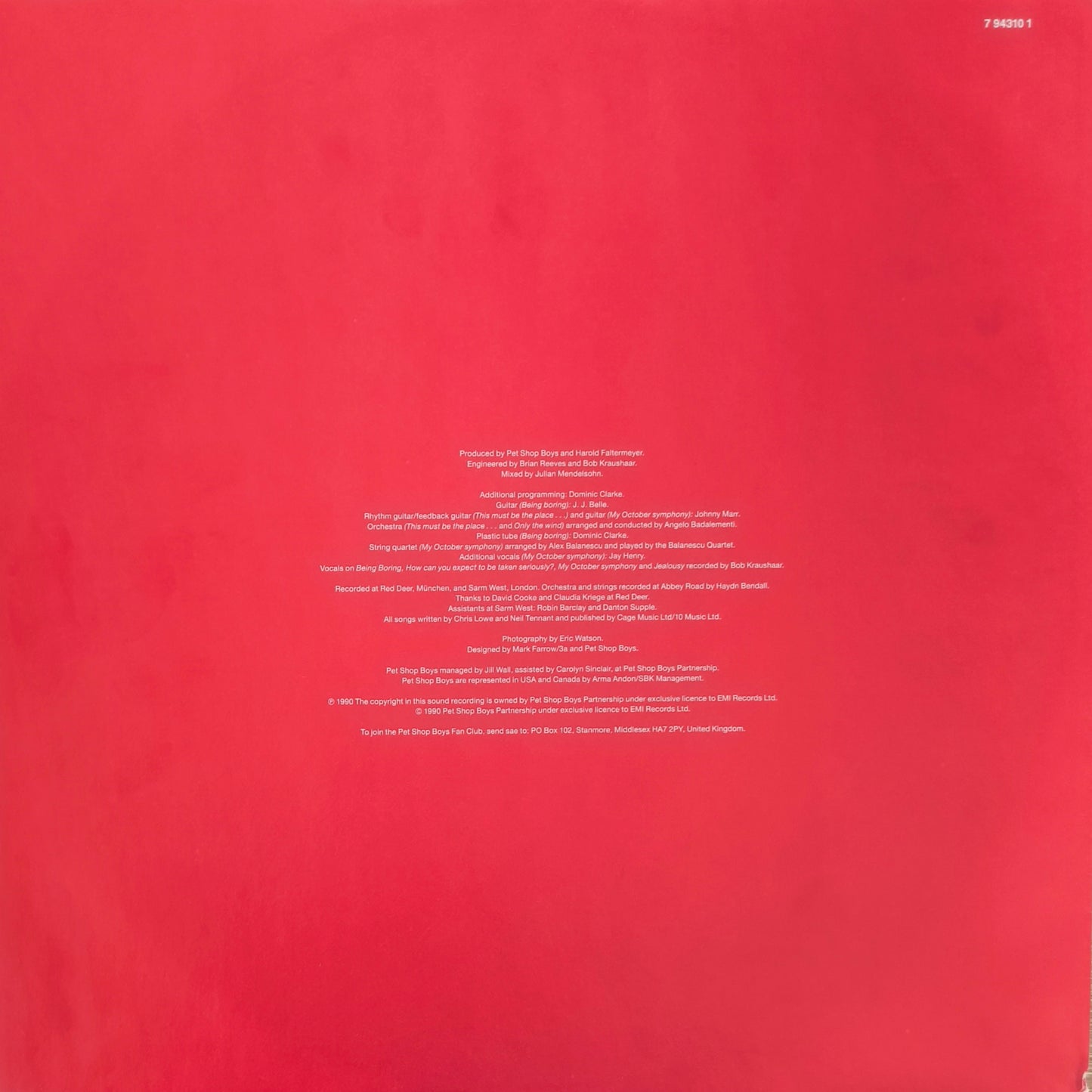 PET SHOP BOYS - Behaviour