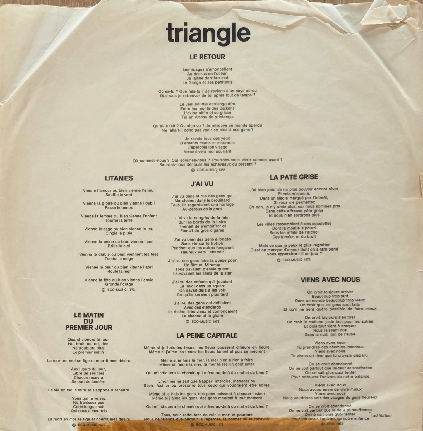 TRIANGLE - Viens Avec Nous