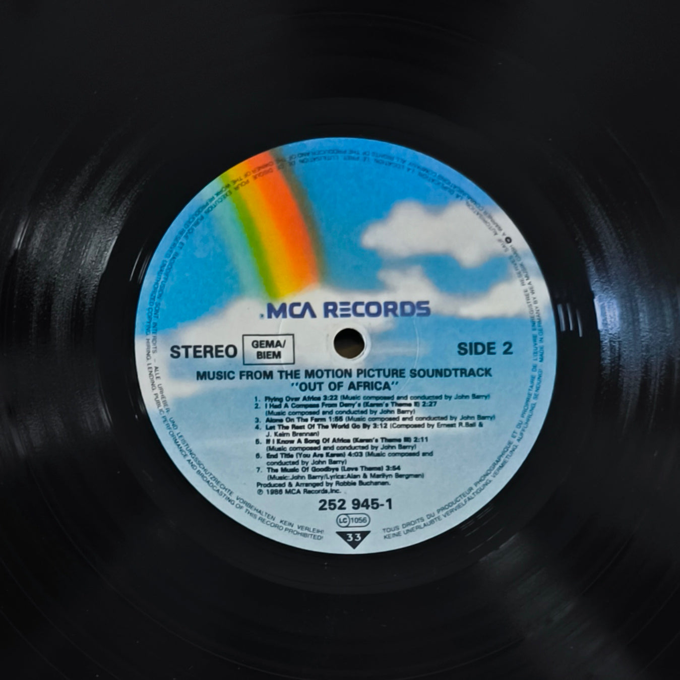 JOHN BARRY - Out Of Africa (Music From The Motion Picture Soundtrack)