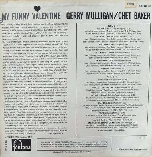 GERRY MULLIGAN / CHET BAKER - My Funny Valentine