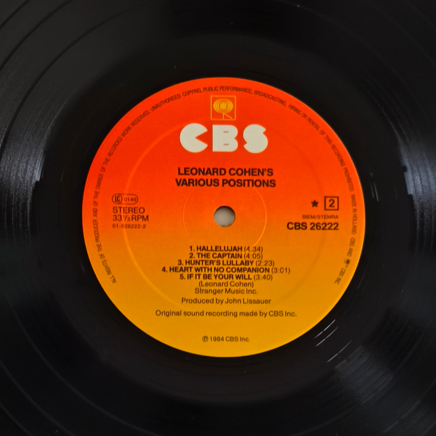 LEONARD COHEN - Various Positions