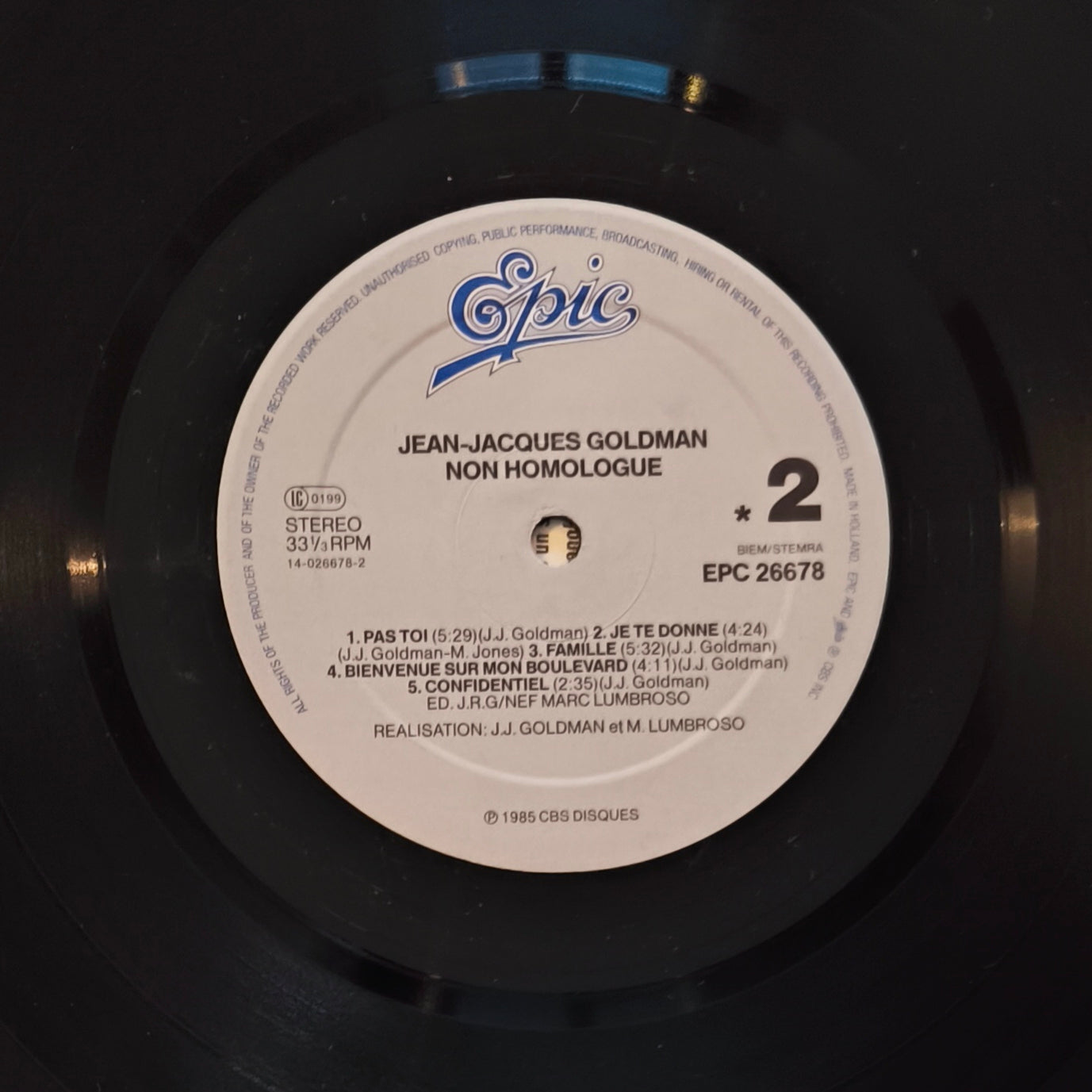 JEAN JACQUES GOLDMAN - Non Homologué