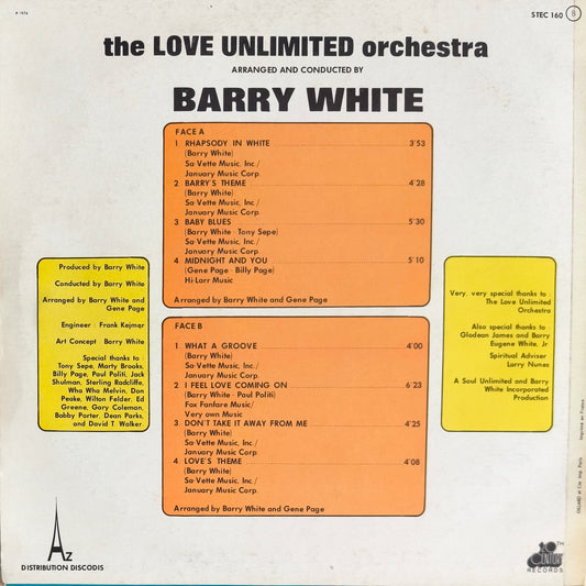 BARRY WHITE, THE LOVE ORCHESTRA - Rhapsody In White