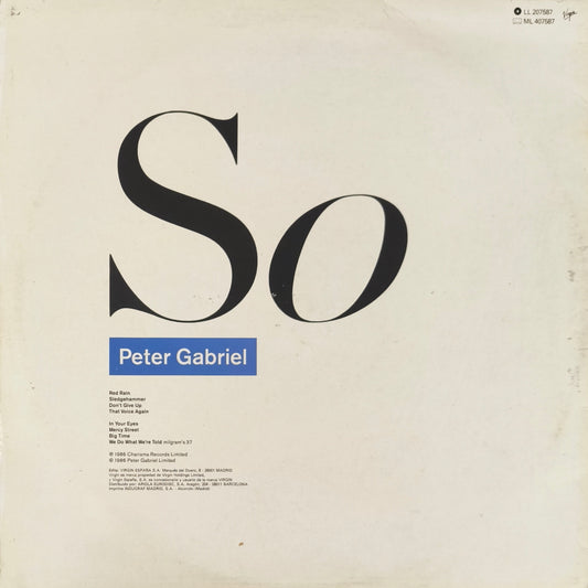 PETER GABRIEL - So (Pressage Espagnol)