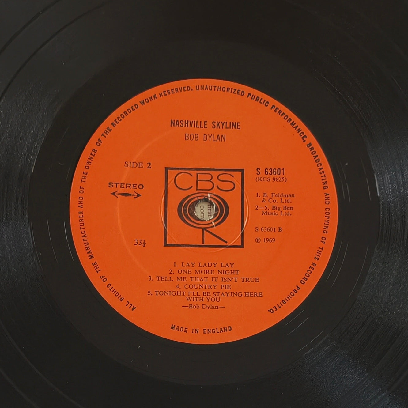 BOB DYLAN - Nashville Skyline (Pressage UK)