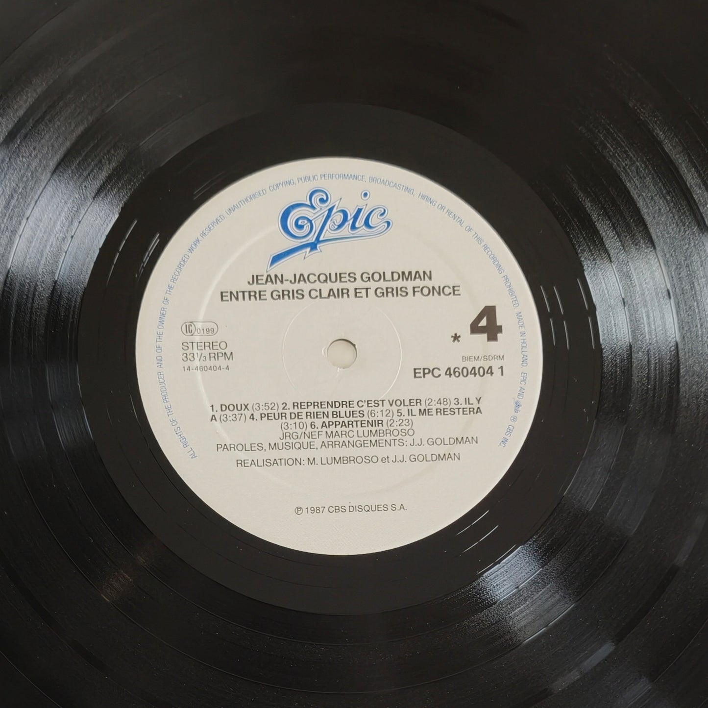 JEAN JACQUES GOLDMAN - Entre Gris Clair et Gris Foncé