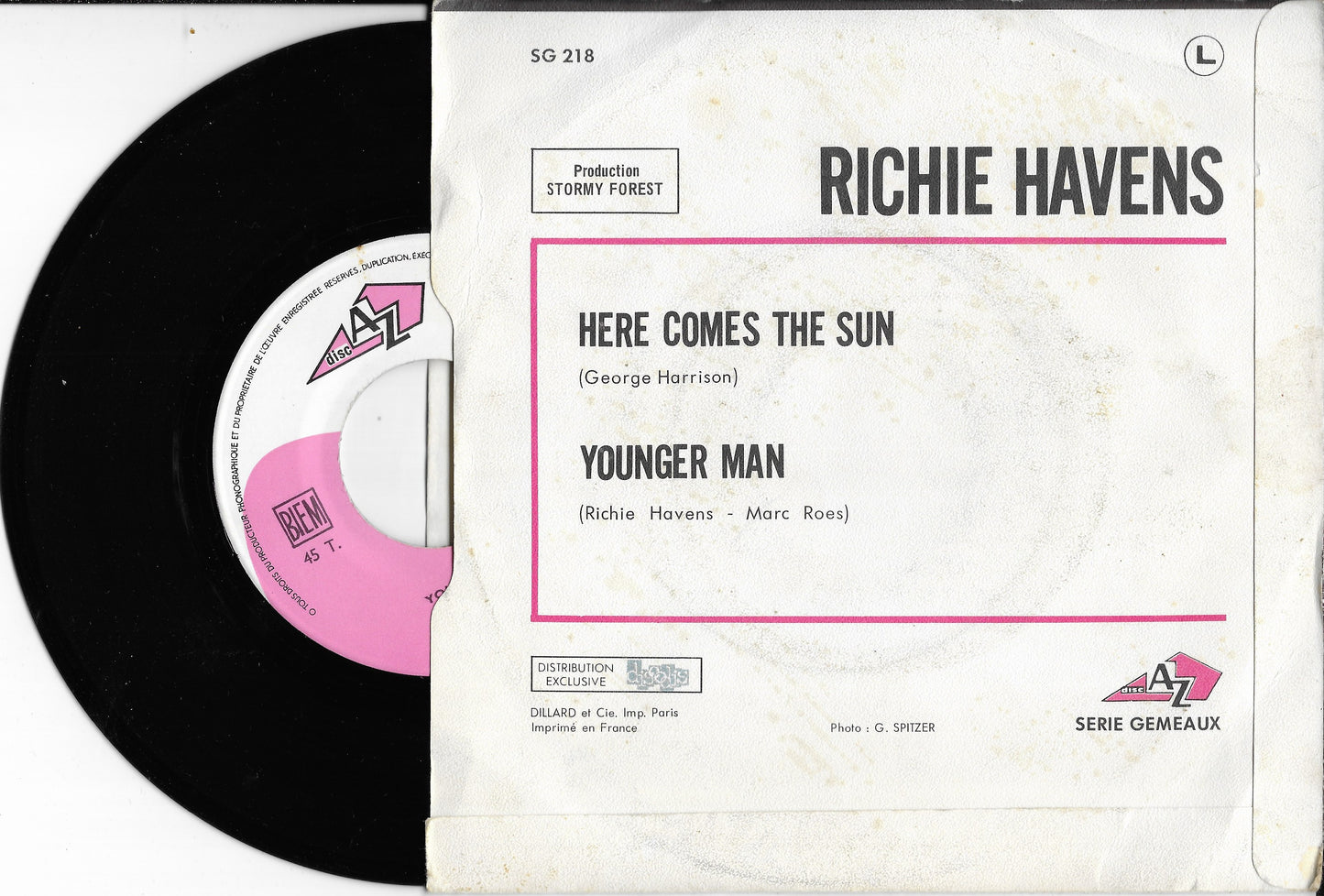 RICHIE HAVENS - Here Comes The Sun / Youngerman