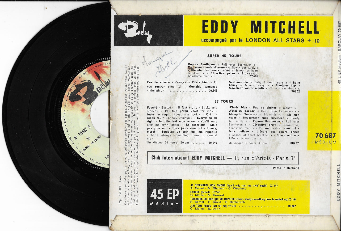EDDY MITCHELL - Est Formidable - Toute La Ville En Parle
