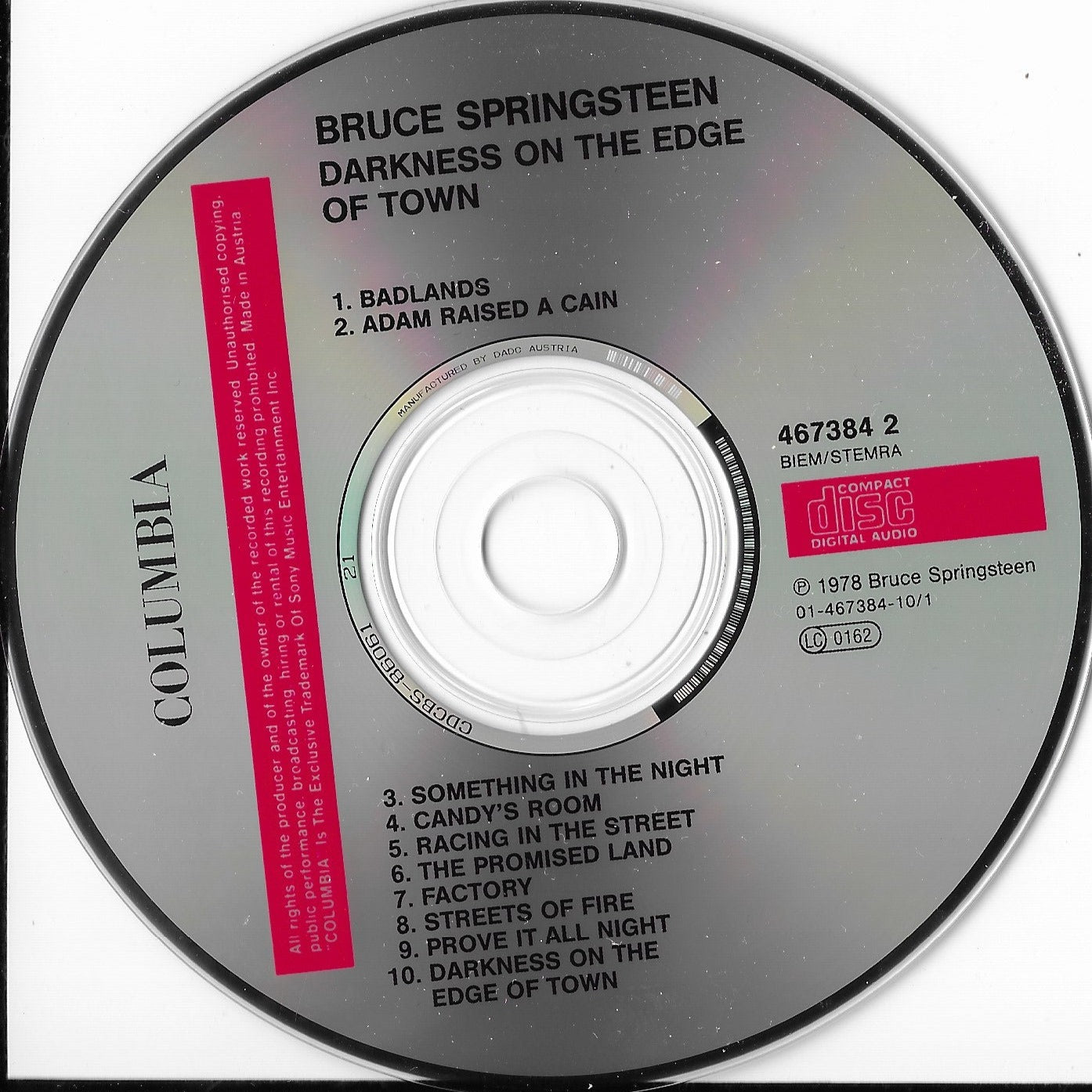 BRUCE SPRINGSTEEN - Darkness On The Edge Of Town