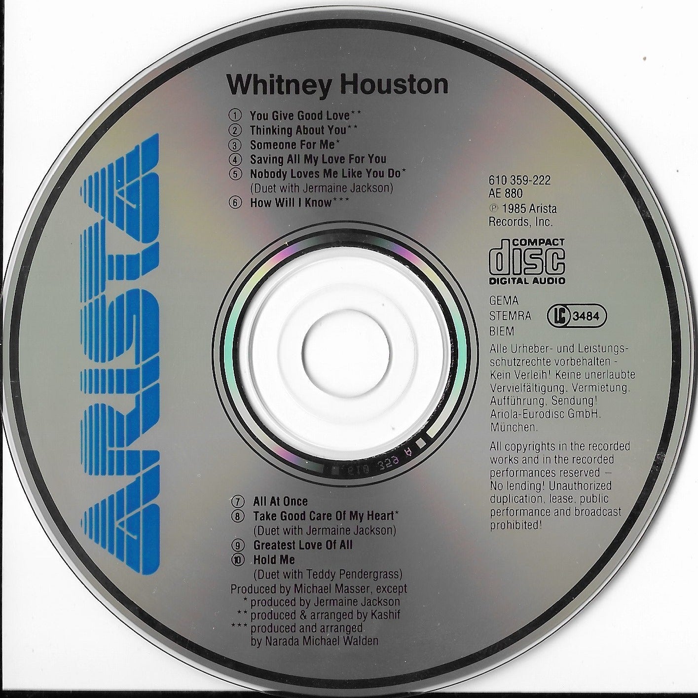WHITNEY HOUSTON - Whitney Houston