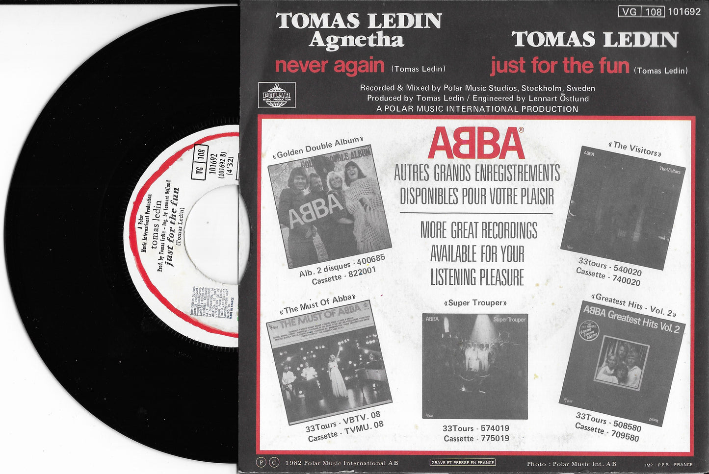 TOMAS LEDIN, AGNETHA - Never Again