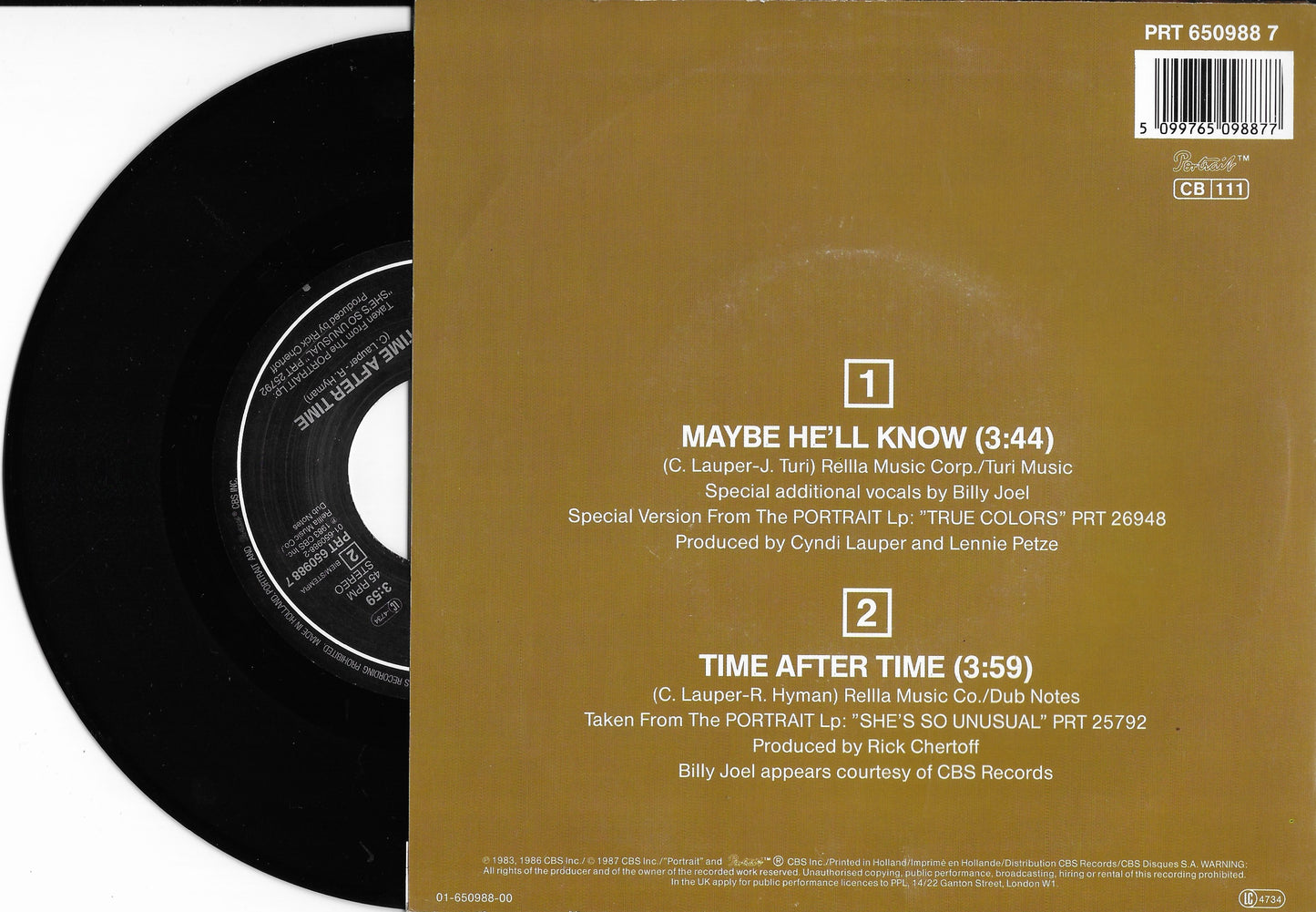 CYNDI LAUPER - Maybe He'll Know / Time After Time