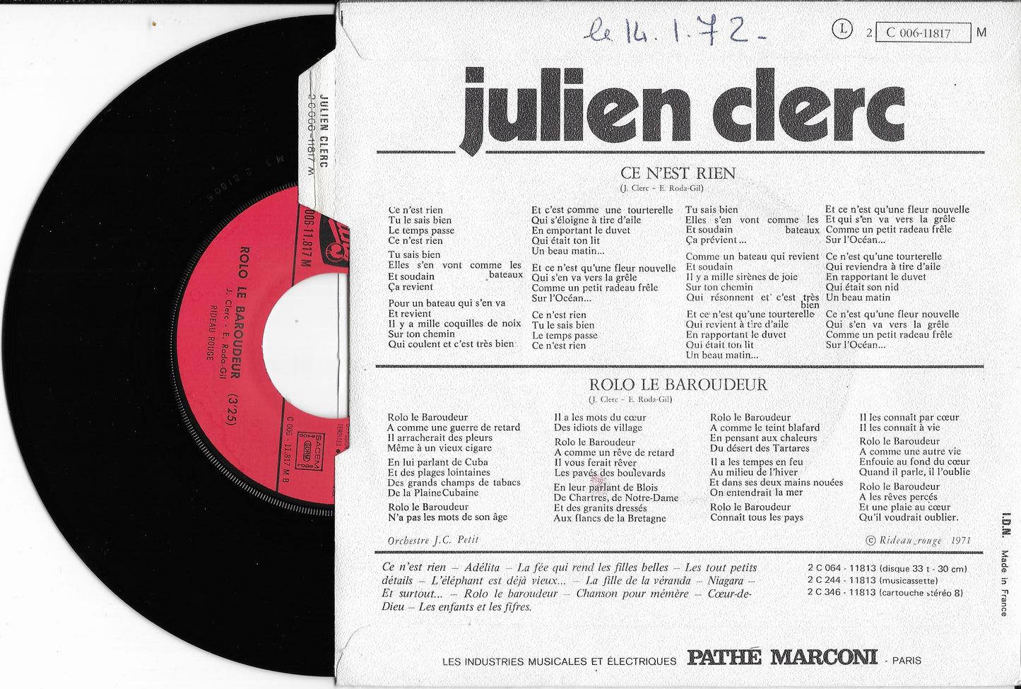JULIEN CLERC - Ce N'est Rien