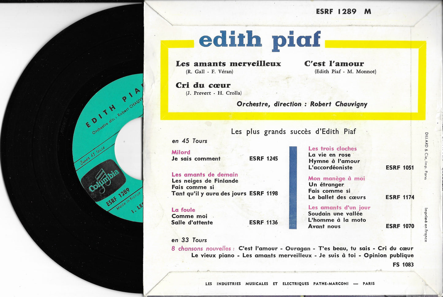 EDITH PIAF - Les Amants Merveilleux
