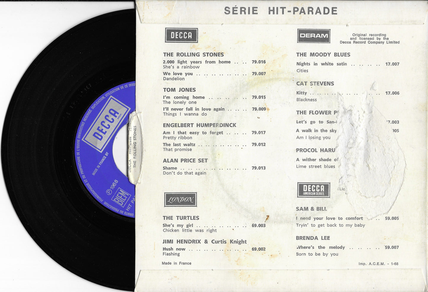 THE ROLLING STONES - 2000 Light Years From Home / She's A Rainbow