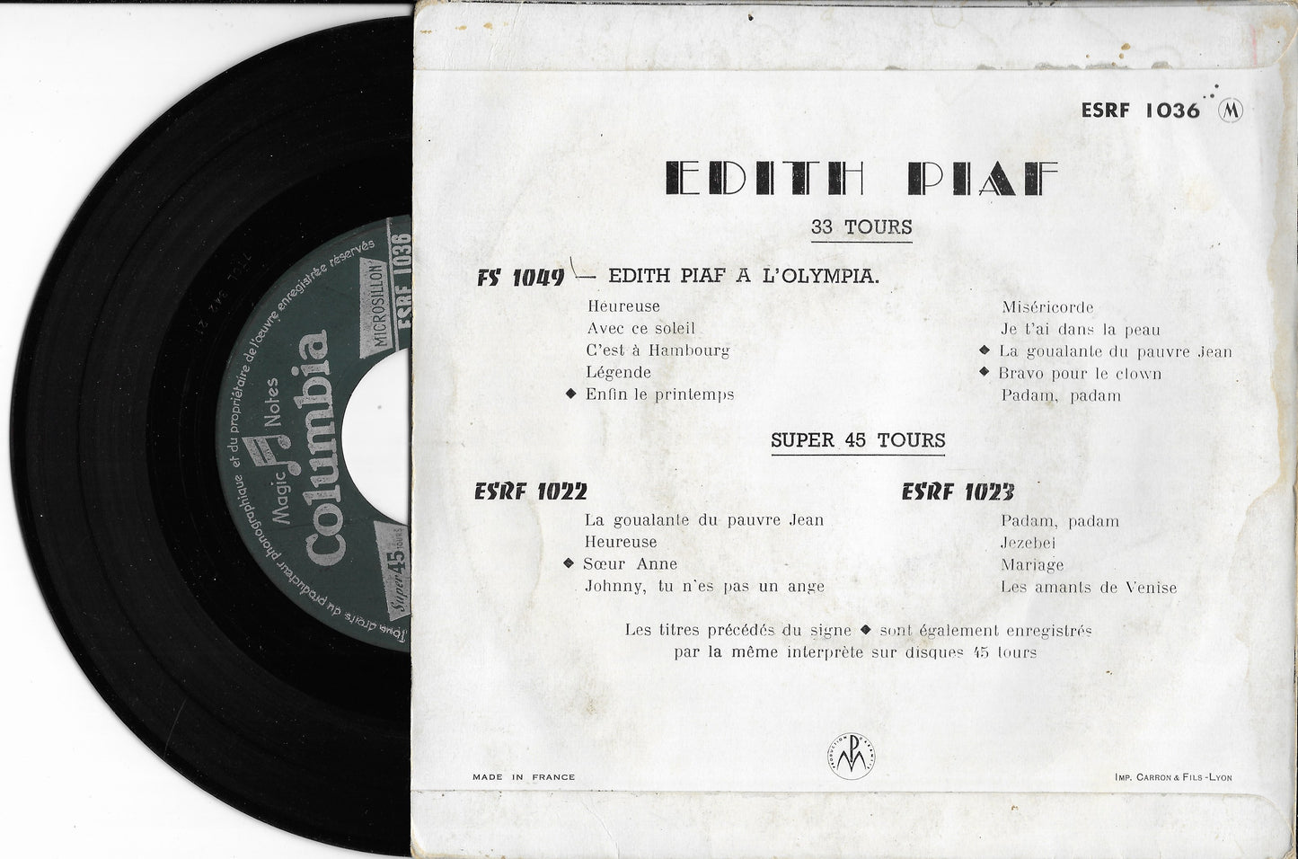 EDITH PIAF - C'est A Hambourg