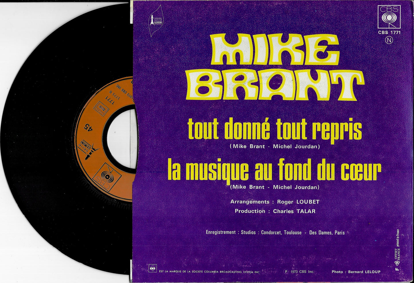 MIKE BRANT - Tout Donné Tout Repris