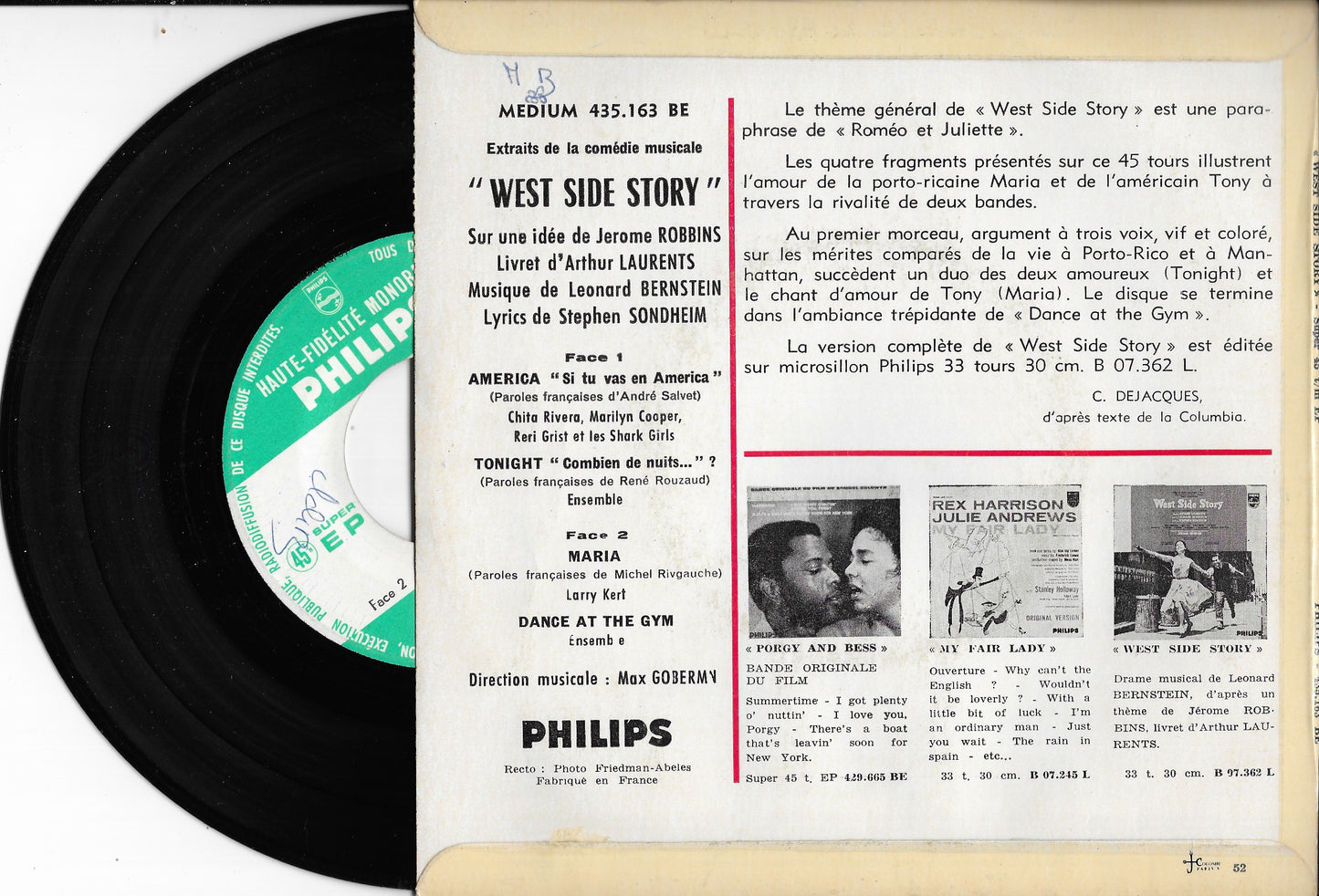 WEST SIDE STORY - Extraits de la Comédie Musicale