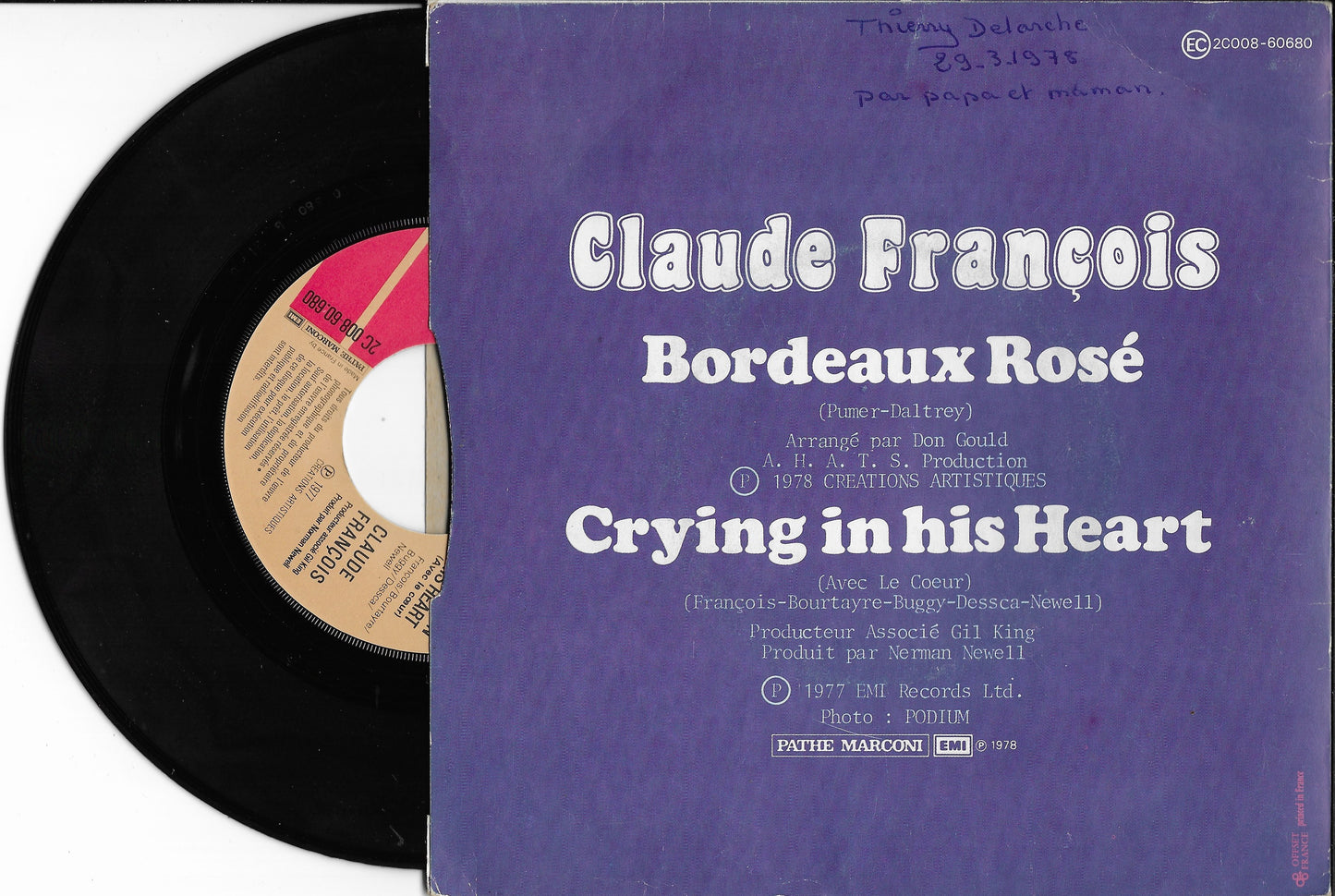 CLAUDE FRANCOIS - Bordeaux Rosé (Son Dernier Enregistrement)