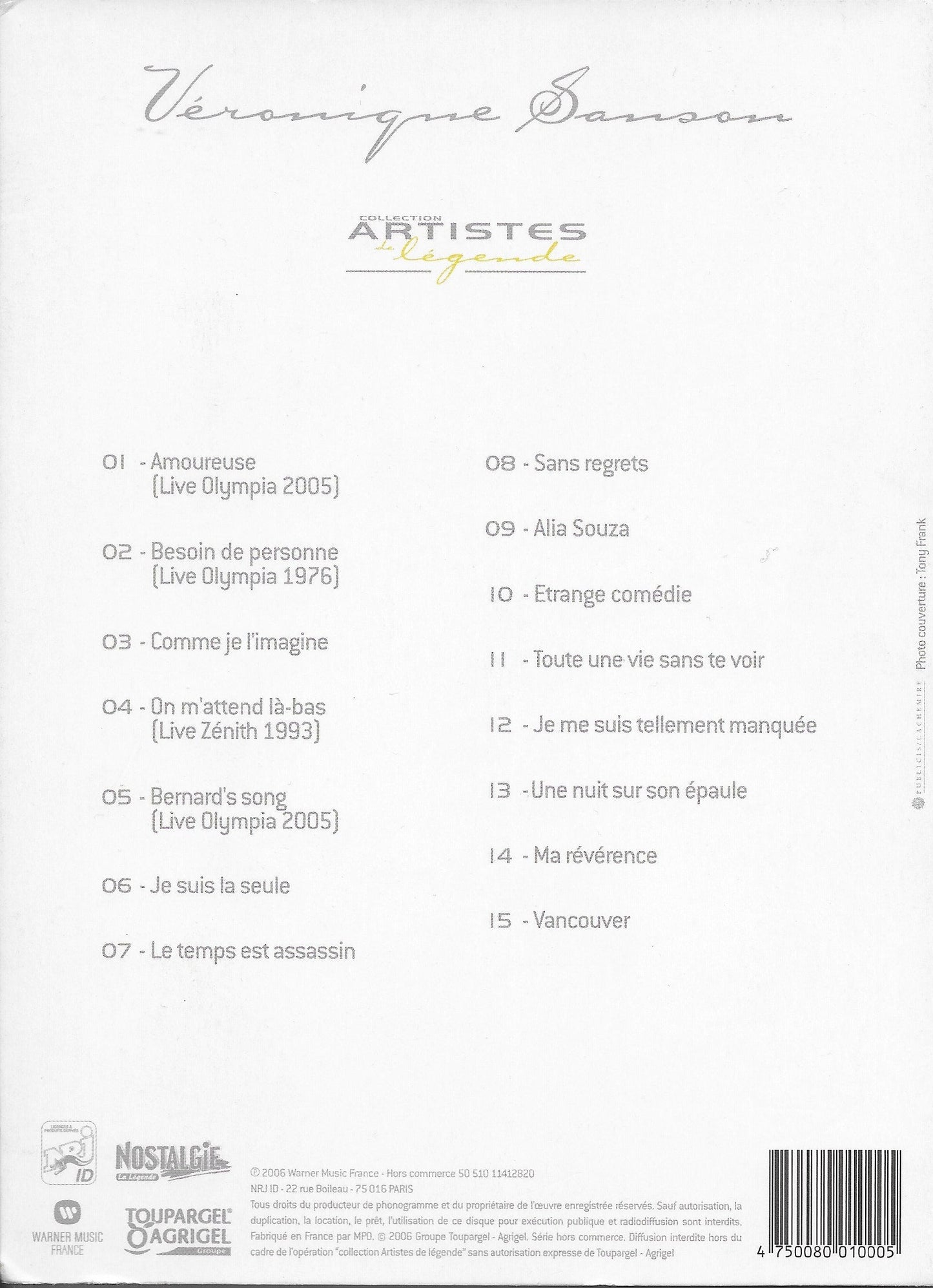 VERONIQUE SANSON - Collection Artistes De Légende