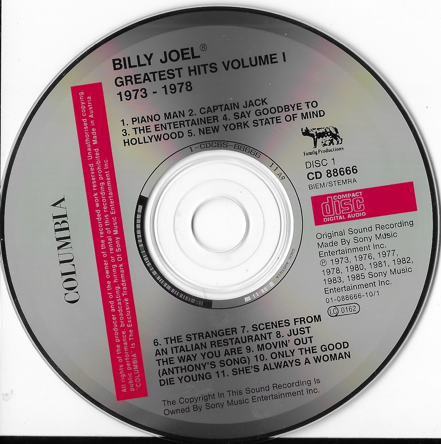 BILLY JOEL - Greatest Hits Volume I & Volume II