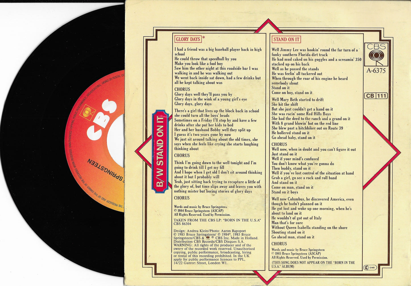 BRUCE SPRINGSTEEN - Glory Days