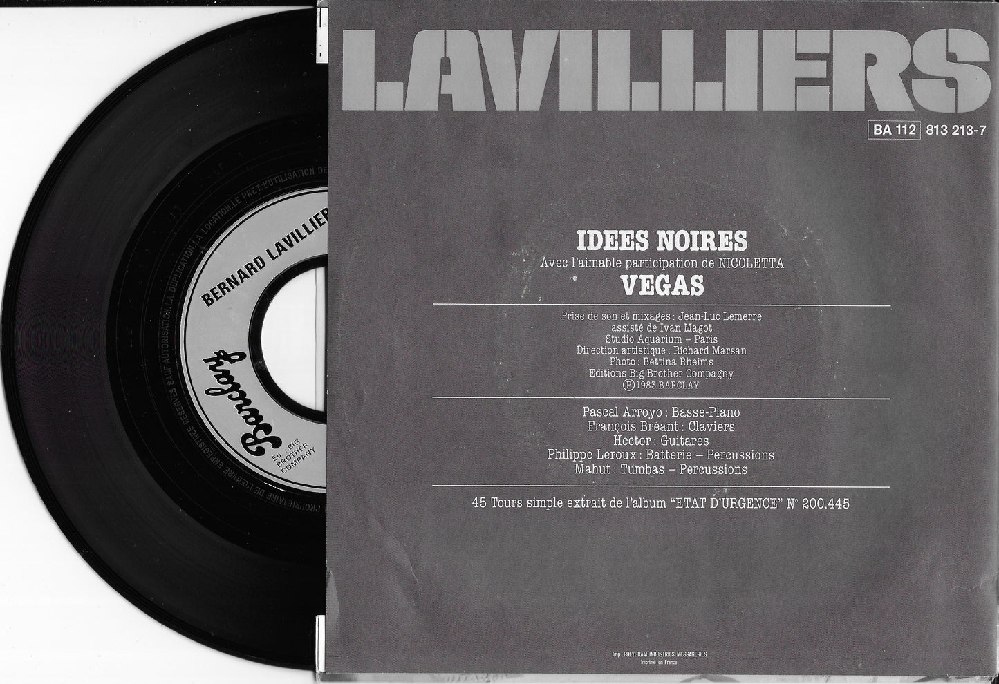 BERNARD LAVILLIERS - Idées Noires