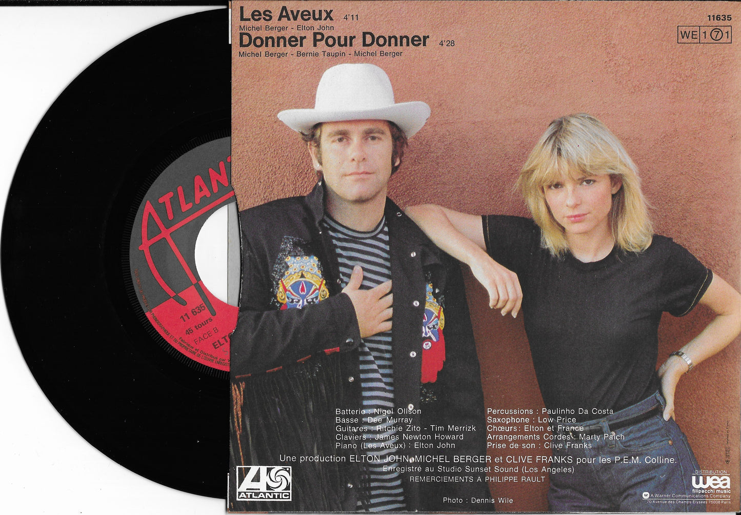 ELTON JOHN, FRANCE GALL - Les Aveux / Donner Pour Donner