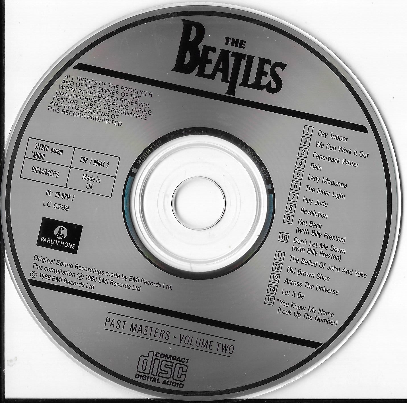 THE BEATLES - Past Masters • Volume Two