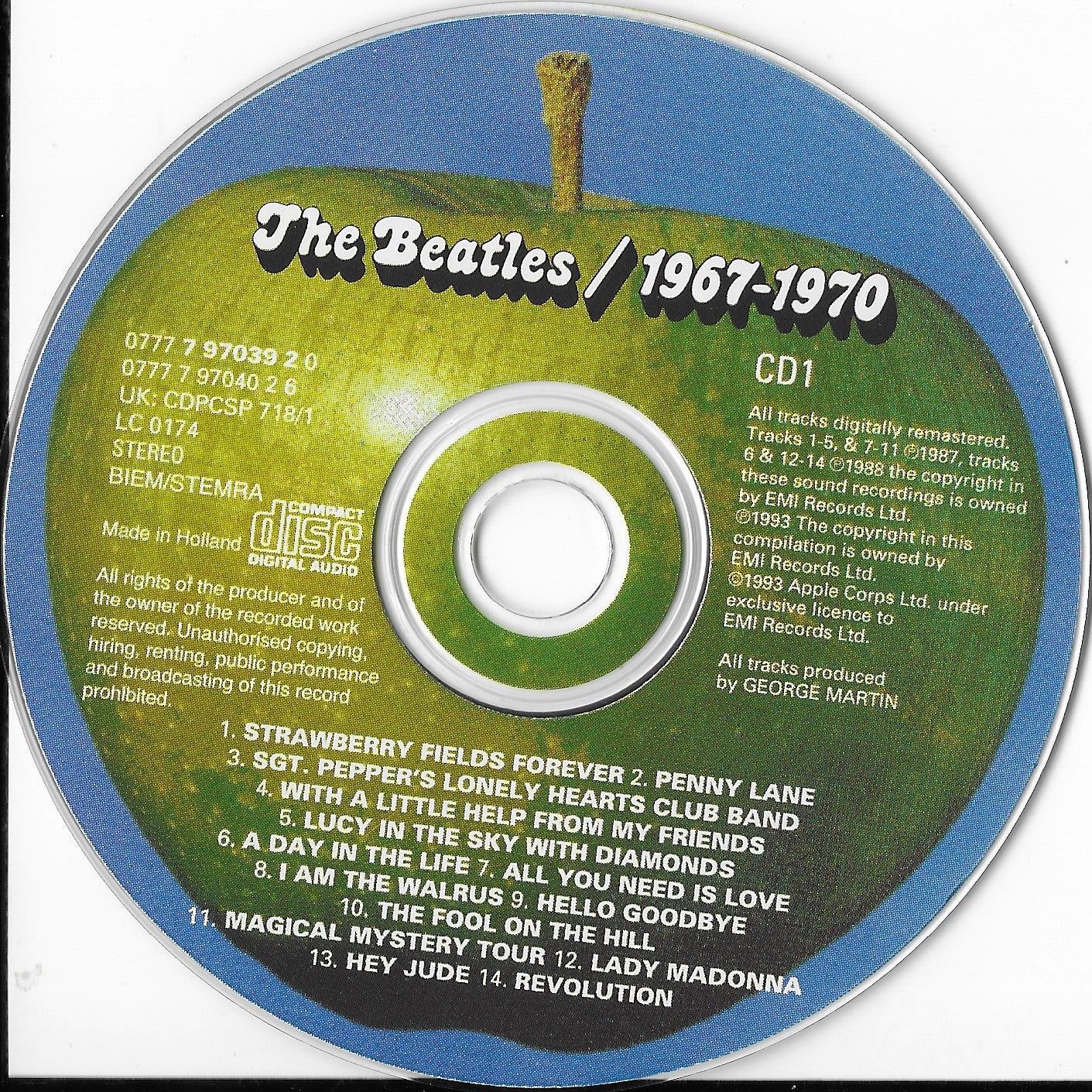 THE BEATLES - 1967-1970 (boitier bleu double CD) (Copie)