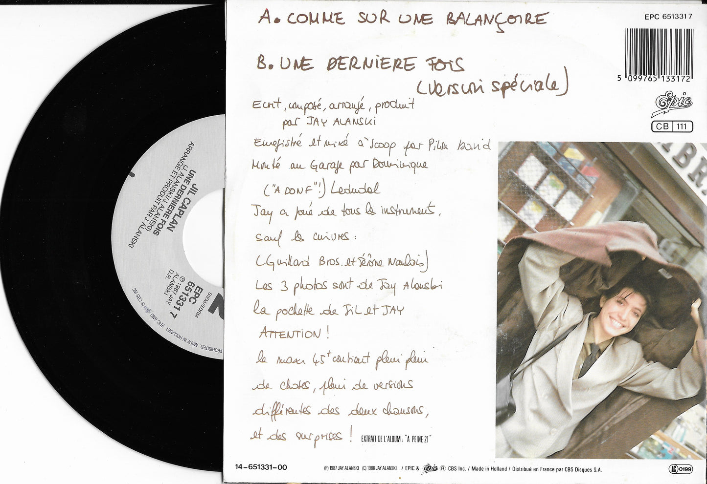 JIL CAPLAN - Comme Sur Une Balançoire