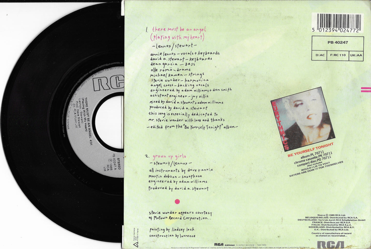 EURYTHMICS - There Must Be An Angel (Playing With My Heart)