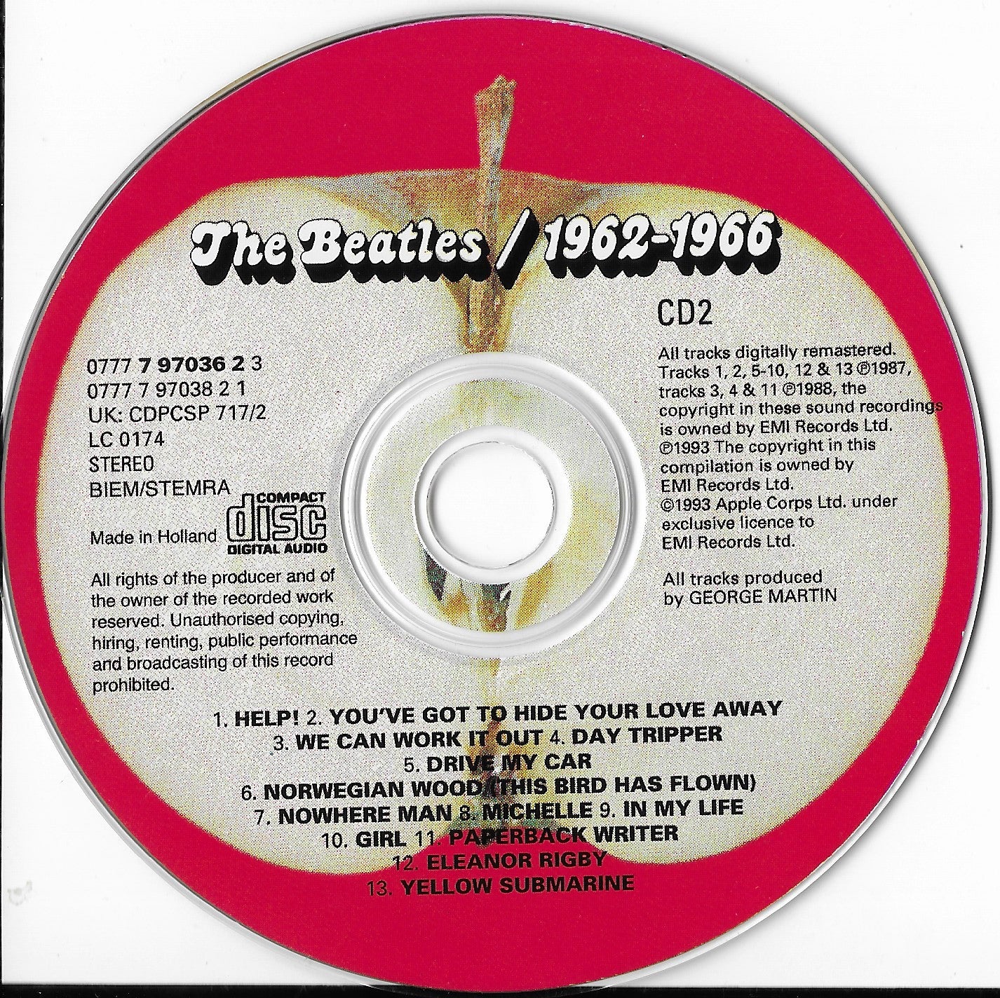 THE BEATLES - 1962-1966 (boitier double CD Rouge)