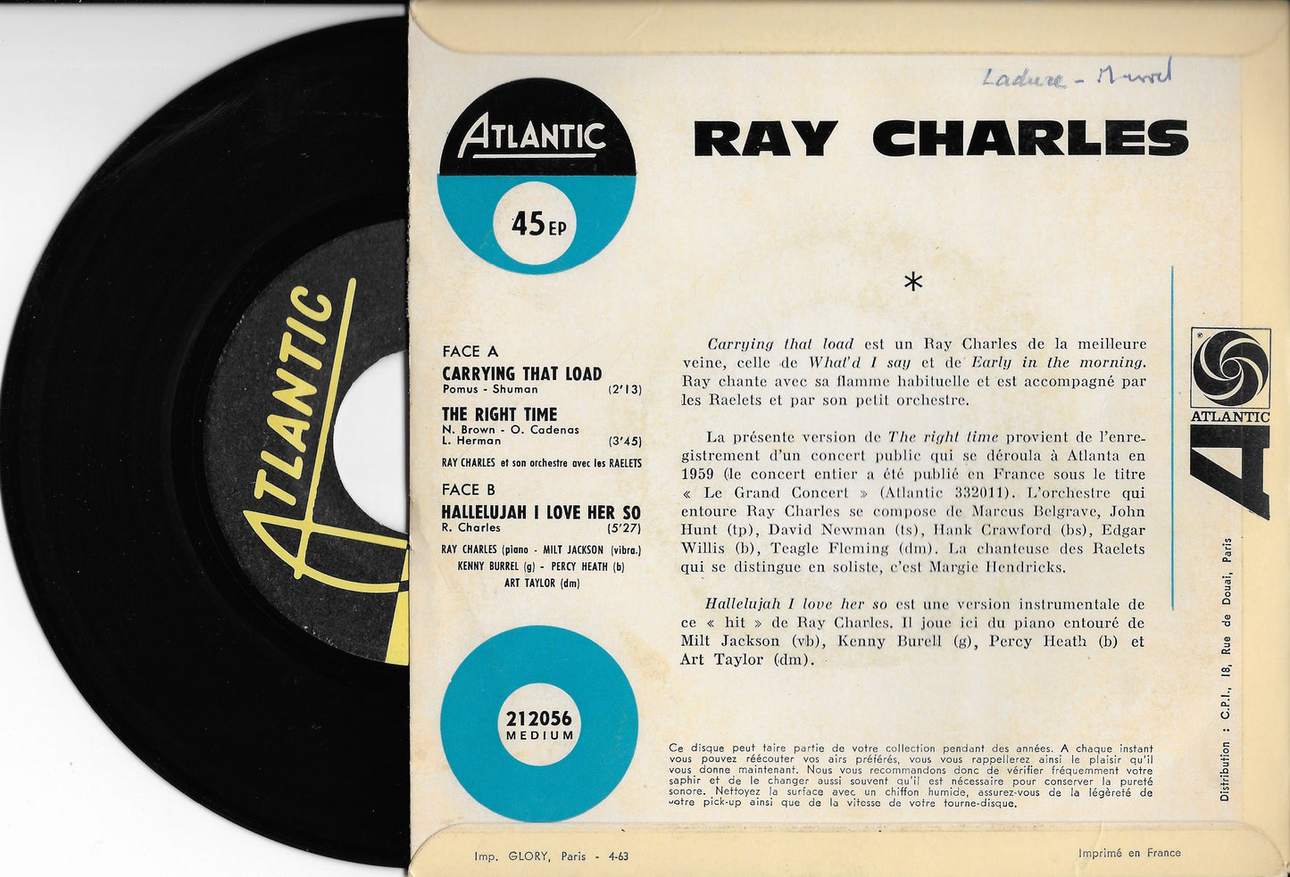 RAY CHARLES - Carrying That Load