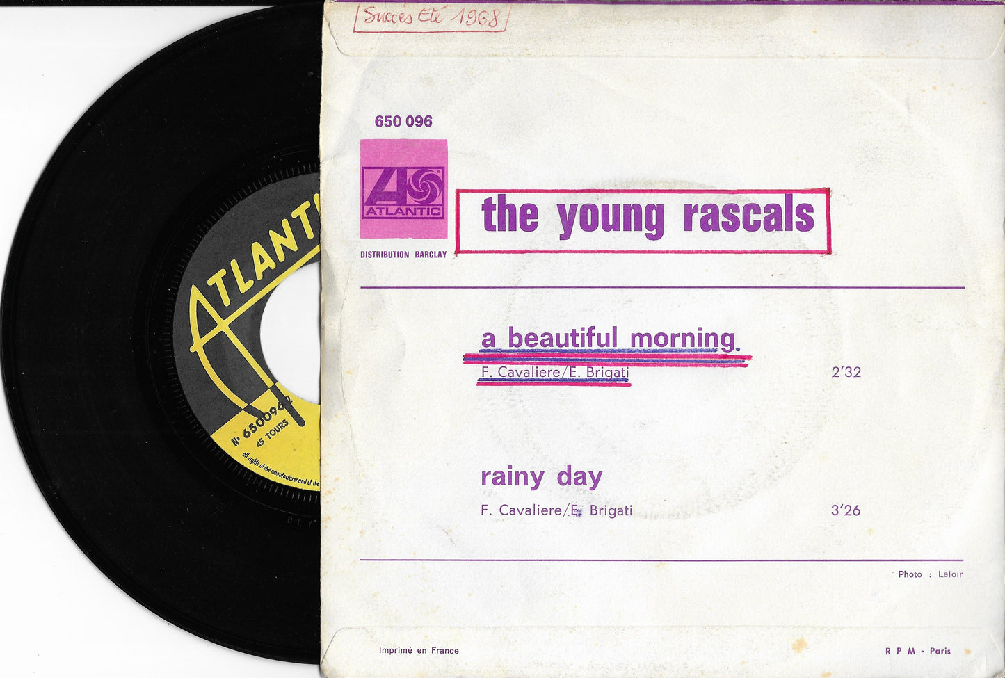THE YOUNG RASCALS - A Beautiful Morning / Rainy Day