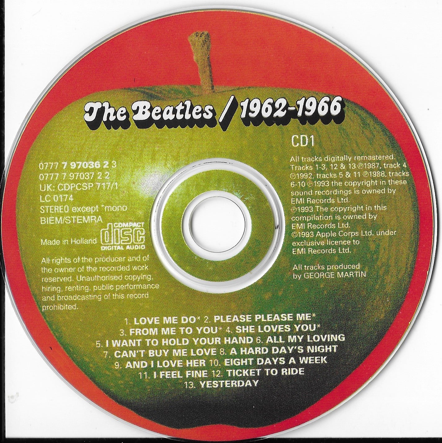 THE BEATLES - 1962-1966 (boitier double CD Rouge)