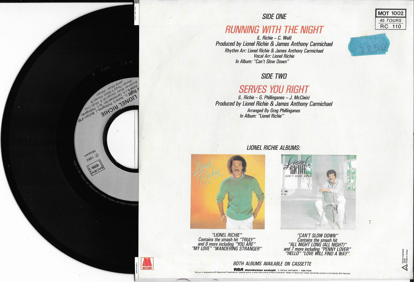 LIONEL RICHIE - Running With The Night