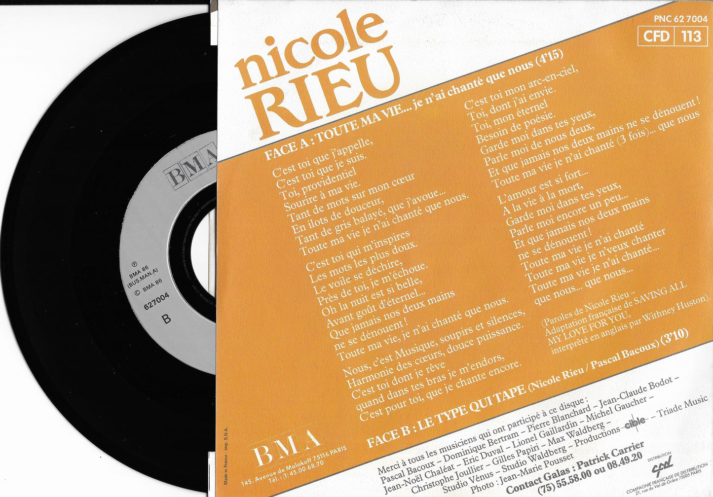 NICOLE RIEU - Toute Ma Vie...