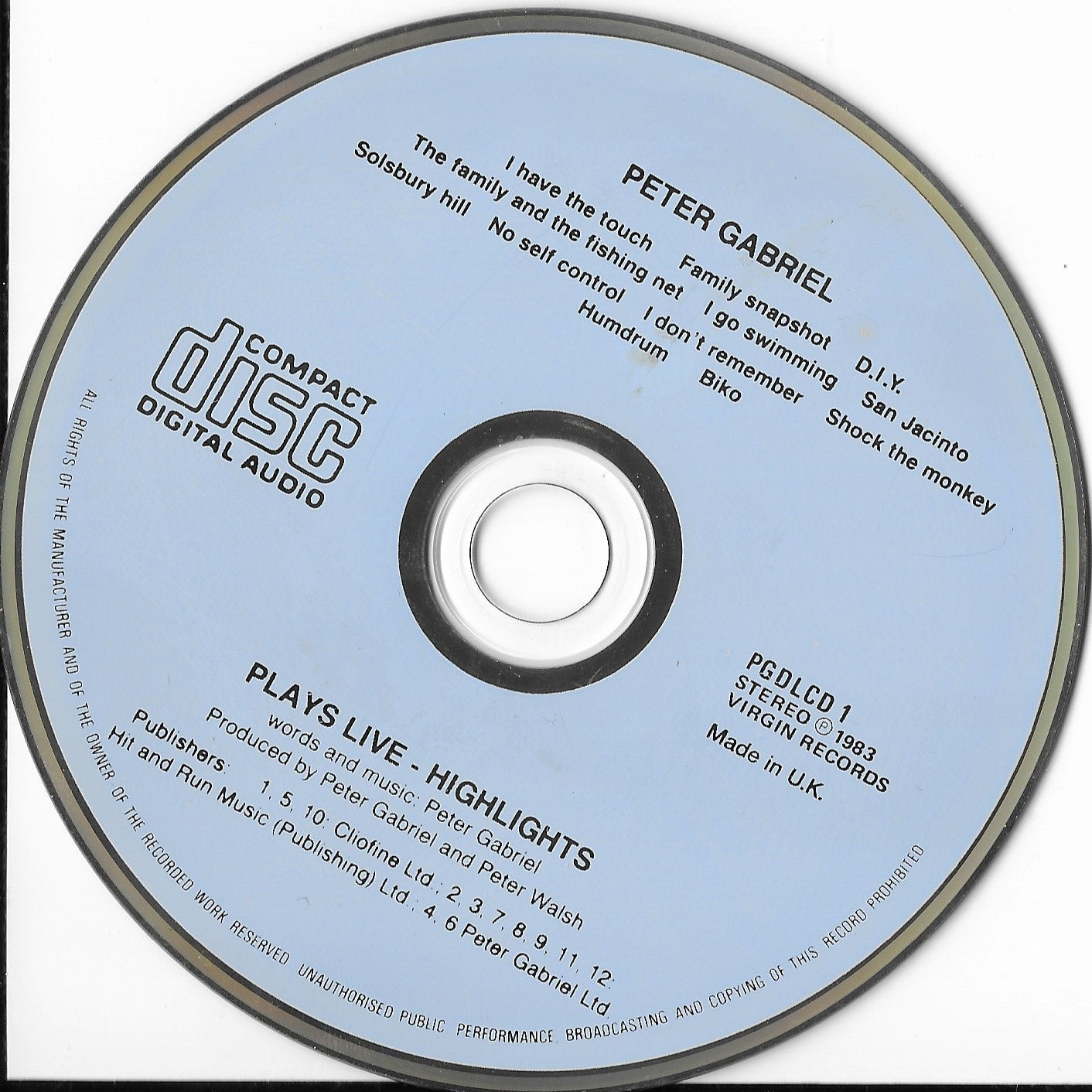 PETER GABRIEL -Plays Live - Highlights