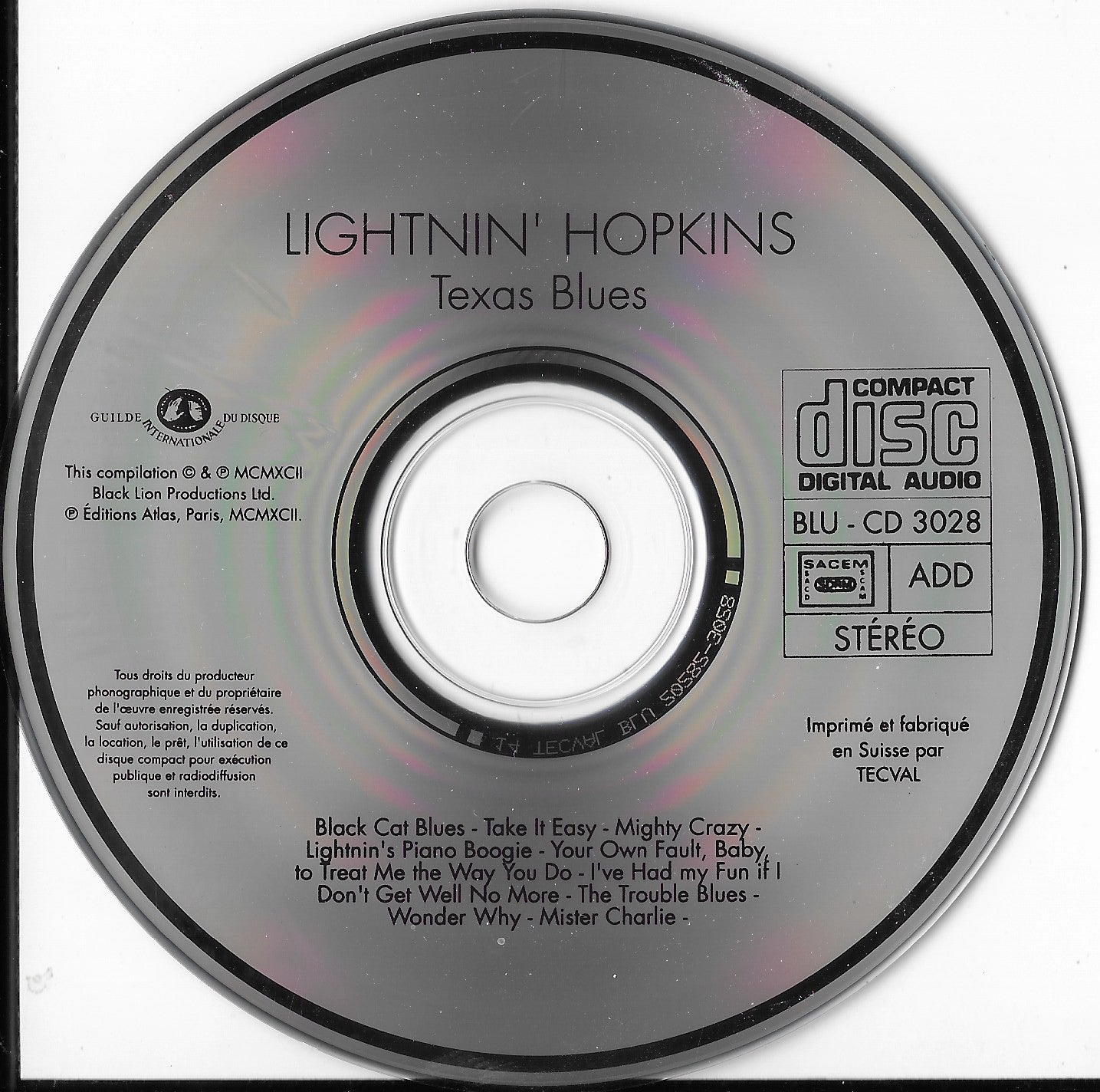 LIGHTNIN' HOPKINS - Texas Blues
