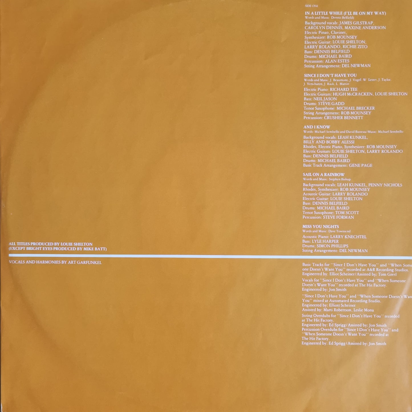 ART GARFUNKEL - Fate for breakfast